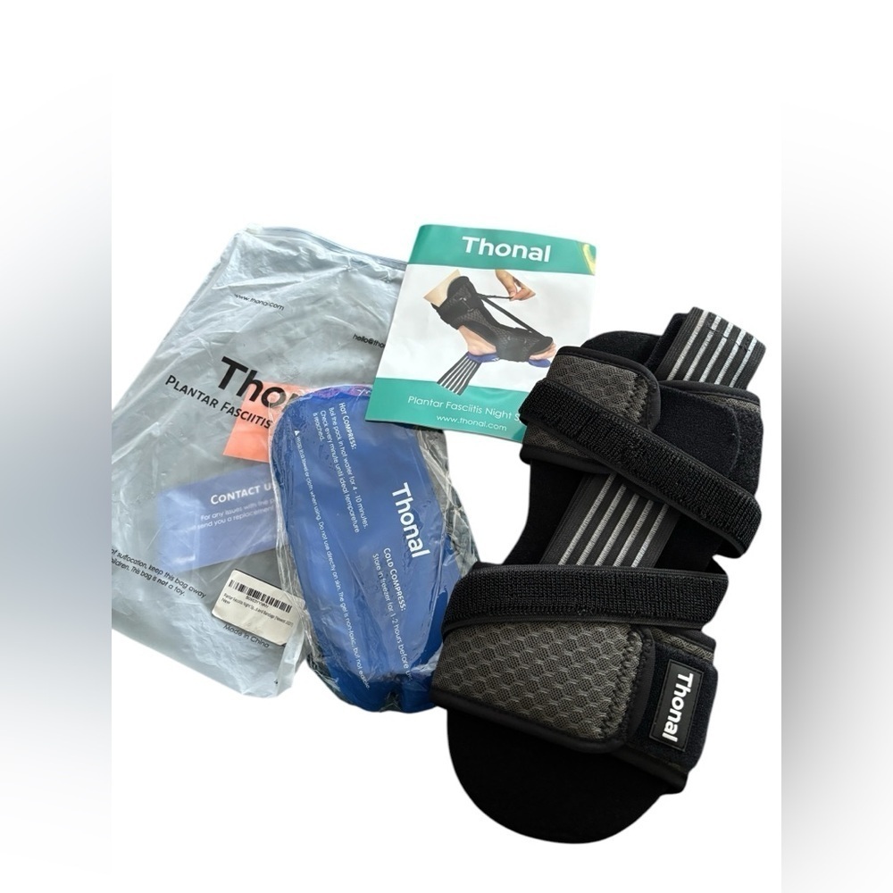 Thonal Plantar Fasciitis Night Splint Bandage Black New W/Instructions